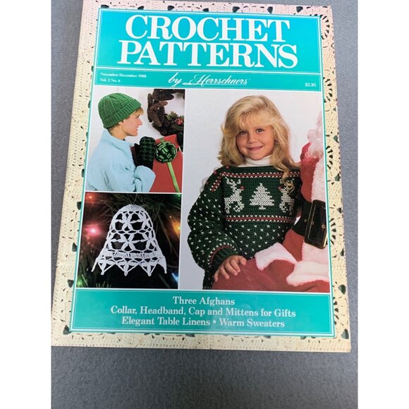 Vintage Crochet Patterns By Herrschners 1988 3 Magazines Afghans Sweaters - Picture 4 of 5